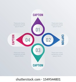 Informatical infographics template design. Business concept infograph with 4 options, steps, or processes. Vector visualization can be used for workflow layout, diagram, annual report, web