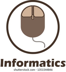 Informatics computer mouse vector icon. colored design. icon for notebook