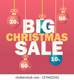  Information about discounts in online clothing store. New year Big sale background. Pre-holiday mega savings banner design for e-shop.