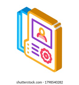 information about person icon vector. isometric information about person sign. color isolated symbol illustration