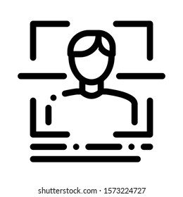 Information About Person When Scanning Icon Vector. Outline Information About Person When Scanning Sign. Isolated Contour Symbol Illustration
