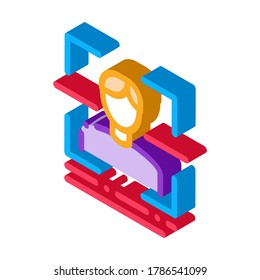 Información Sobre La Persona Al Escanear El Vector De Icono. Información isométrica sobre la persona al escanear el signo. ilustración de símbolo aislado de color