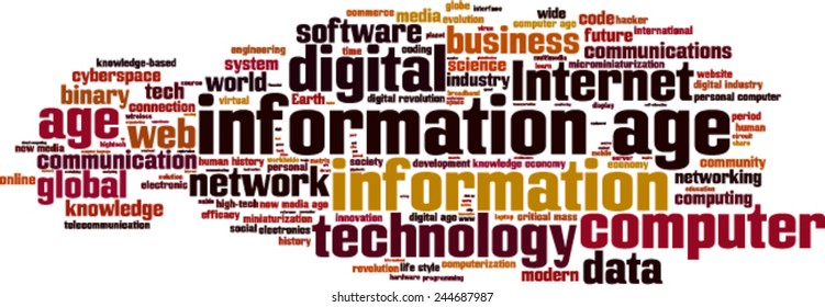 Information Age Word Cloud Concept. Vector Illustration