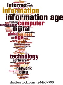 Information age word cloud concept. Vector illustration
