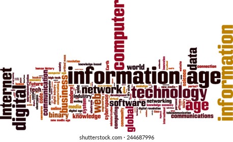 Information age word cloud concept. Vector illustration