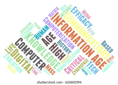 information age word cloud typography