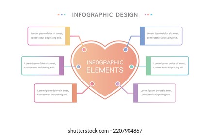 Information analysis chart of love modeling, template for introducing business information