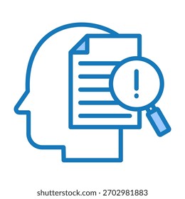 Informationsanalyse-Symbol Blaues Dualtone-Design, Vektorgrafik