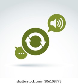 Information analyzing collecting and exchange theme icon, analyze and solution, vector conceptual unusual symbol for your design.