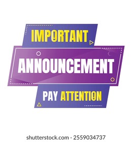 Information announcement vector information icon, Important notice microphone banner vector, public awareness announcement