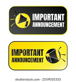 Information announcement vector information icon, Important notice microphone banner vector, public awareness announcement