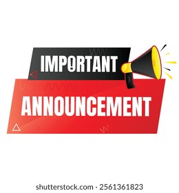 Information announcement vector information icon, Important notice microphone banner vector, public awareness announcement