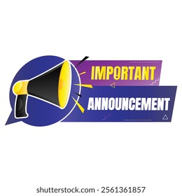 Information announcement vector information icon, Important notice microphone banner vector, public awareness announcement