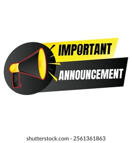 Information announcement vector information icon, Important notice microphone banner vector, public awareness announcement