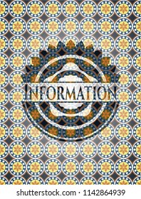Information arabic emblem background. Arabesque decoration.