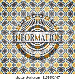 Information arabic style emblem. Arabesque decoration.