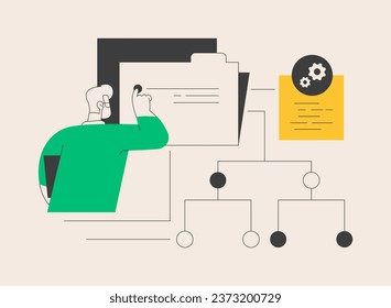 Information architecture abstract concept vector illustration. Information system engineering, data architecture UX, software development, corporate website menu, web design abstract metaphor.