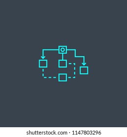 Information Architecture concept blue line icon. Simple thin element on dark background. Information Architecture concept outline symbol design from eCommerce set. Can be used for web and mobile UI/UX