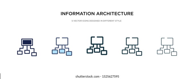 information architecture icon in different style vector illustration. two colored and black information architecture vector icons designed in filled, outline, line and stroke style can be used for