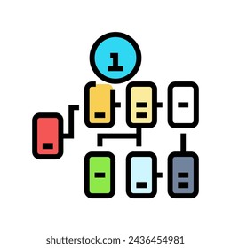 información arquitectura ux ui diseño color icono vector. información arquitectura ux ui diseño signo. símbolo aislado ilustración
