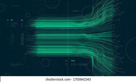 Information artificial neural network, cluster analysis of big data, computer intelligent technologies, vector illustration