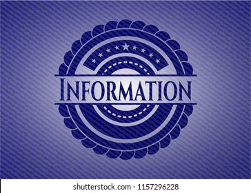 Information badge with denim background