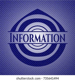Information badge with denim background