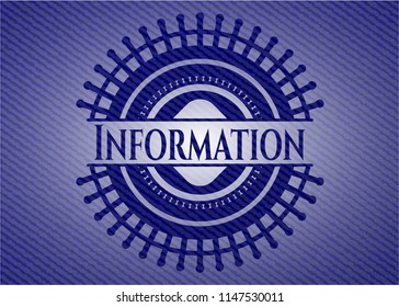 Information badge with denim texture