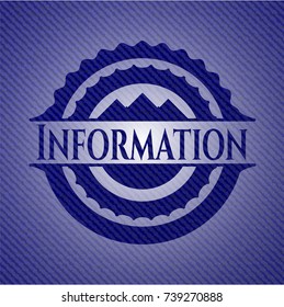 Information badge with denim texture