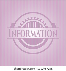  Information badge with pink background