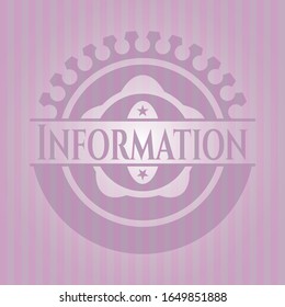 Information badge with pink background. Vector Illustration. Detailed.