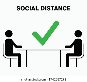 Information banner on the need to maintain social distance. Vector graphics.