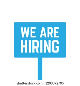 Information banner with we are hiring message. We hiring message advertisement illustration