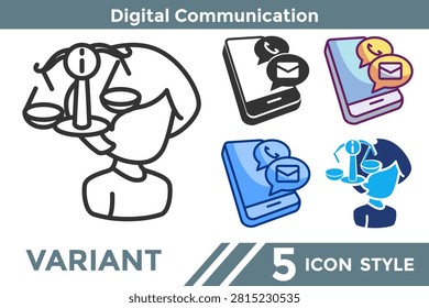 Information Bias icon for representing distorted information systems, selective interpretation patterns, and cognitive bias concepts. Line, Filled, Color, Dualtone style.