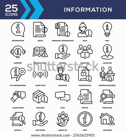 Information Black Line Icon Collection