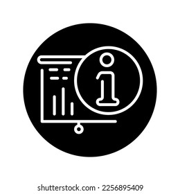 Icono de la línea negra de información. Autodesarrollo. Pictograma para página web.