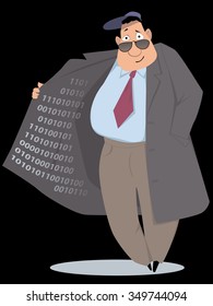 Information black market vendor, EPS 8 vector illustration, no transparencies