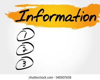INFORMATION blank list, business concept