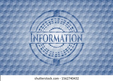 Information blue hexagon emblem. Vector Illustration. Detailed.