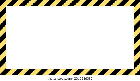 Information board for alerting. Yellow and black diagonal striped frame material.