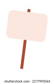 Cartel de información en un palo. Ilustración del vector