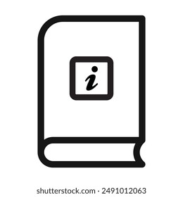 Information book icon Black line art vector logo