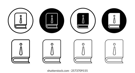 Information book icon Thin line art isolated