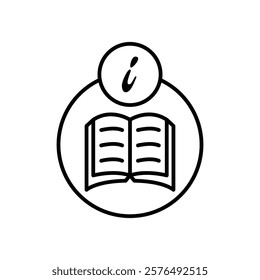 Information book icon vector outline logo sign