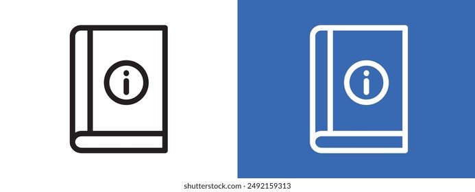 Information book logo sign set vector outline