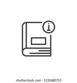 Information book outline icon. linear style sign for mobile concept and web design. Info ebook simple line vector icon. Manual symbol, logo illustration. Pixel perfect vector graphics