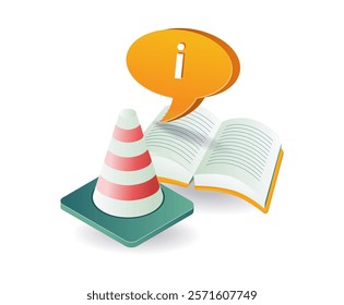 Information book with traffic cones