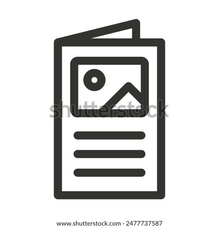Information booklet or brochure linear icon. Advertising pamphlet outline vector illustration