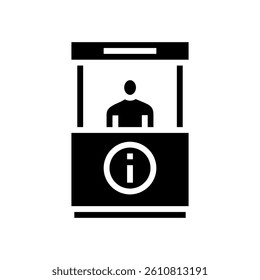 information booth glyph icon vector. information booth sign. isolated symbol illustration