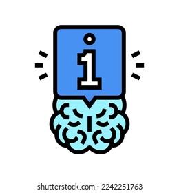 Information Gehirn Farbe Symbol Vektorgrafik. Information Hirnzeichen. einzelne Symbolillustration